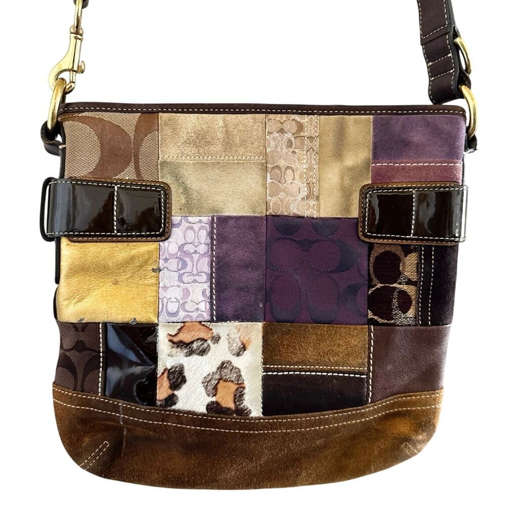 COACH Vintage Patchwork Purse Limited Edition Suede Shoulder Bag